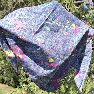 Neon 80s Colorful Splatter Denim Bandana